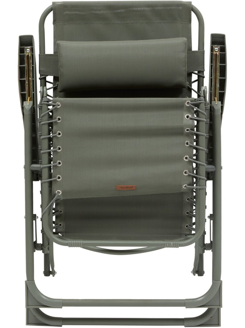 Fauteuil de jardin relax inclinable 5 positions et pliant en acier SILOS Vert clair - Kiabi