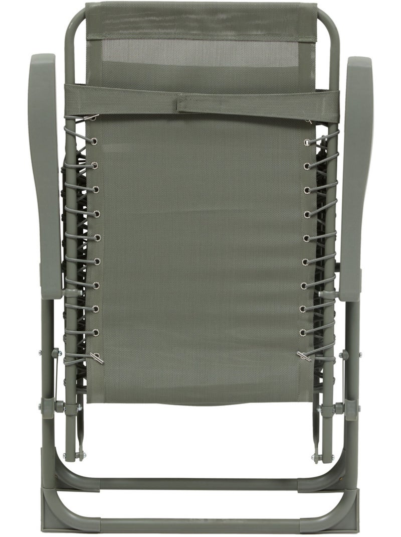 Fauteuil de jardin relax inclinable 5 positions et pliant en acier SILOS Vert clair - Kiabi