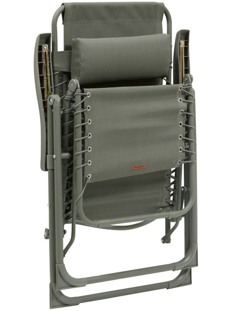 Fauteuil de jardin relax inclinable 5 positions et pliant en acier SILOS Vert clair - Kiabi