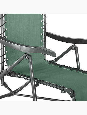 Fauteuil de jardin relax inclinable 5 positions et pliant en acier SILOS