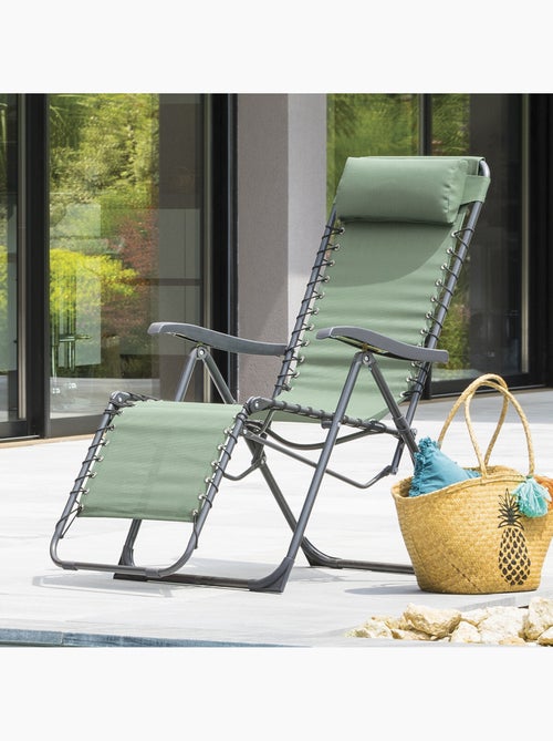Fauteuil de jardin relax inclinable 5 positions et pliant en acier SILOS - Kiabi Fauteuil de jardin relax inclinable 5 positions et pliant en acier SILOS - Kiabi
