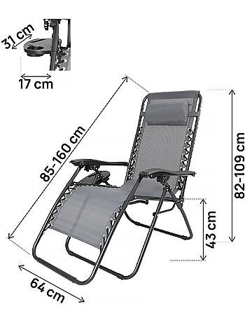 Fauteuil de jardin relax zéro gravité