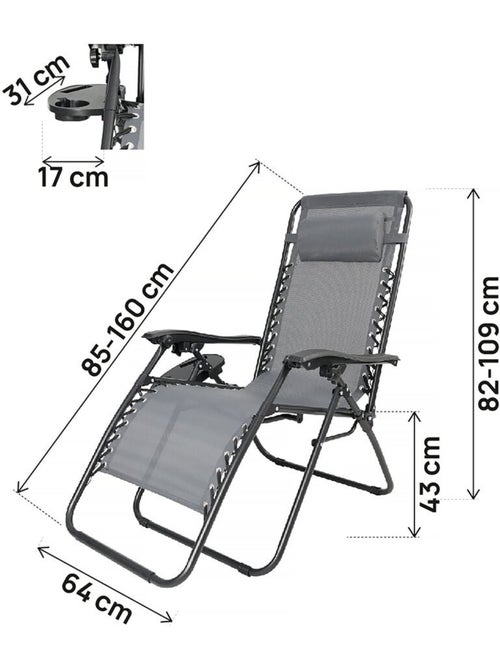 Fauteuil de jardin relax zéro gravité - Kiabi