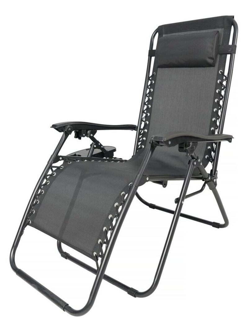 Fauteuil de jardin relax zéro gravité Noir Noir - Kiabi