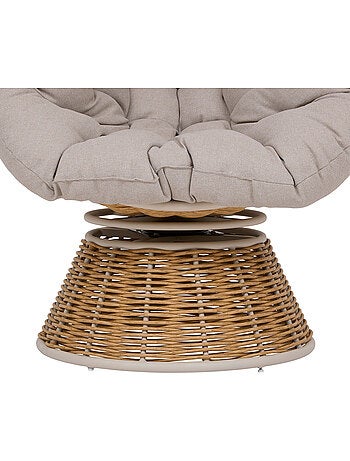 Fauteuil de jardin rotatif en résine tressée NYMELY