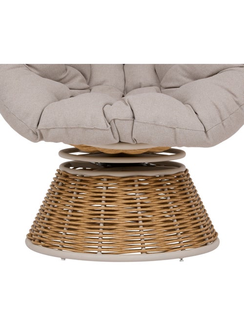 Fauteuil de jardin rotatif en résine tressée NYMELY - Kiabi