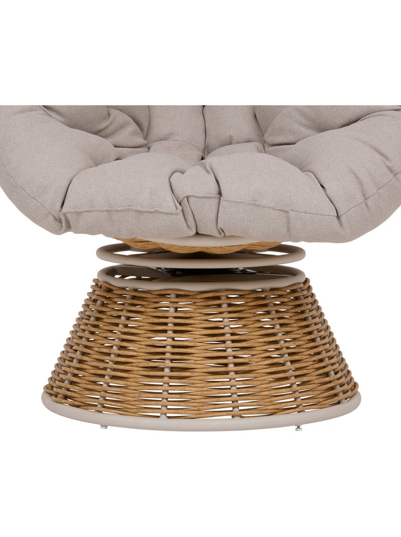 Fauteuil de jardin rotatif en résine tressée NYMELY Beige - Kiabi