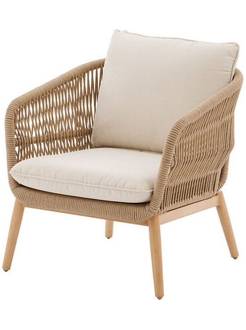 Fauteuil de salon de jardin en acier effet bois et mailles ORISSA - Kiabi