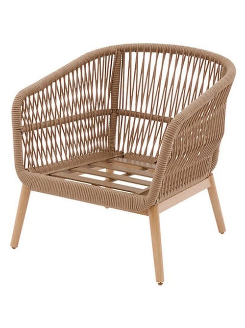 Fauteuil de salon de jardin en acier effet bois et mailles ORISSA - Kiabi