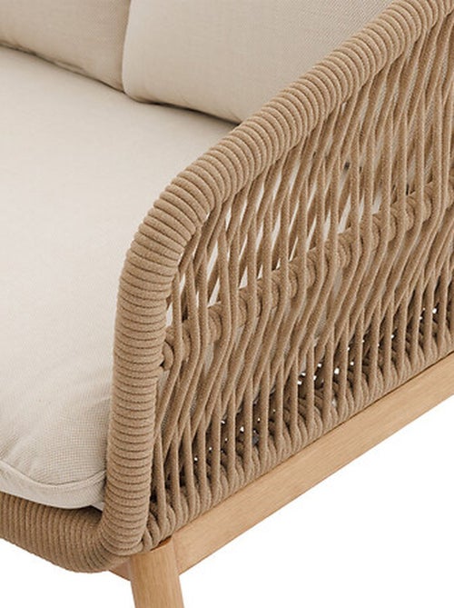 Fauteuil de salon de jardin en acier effet bois et mailles ORISSA - Kiabi