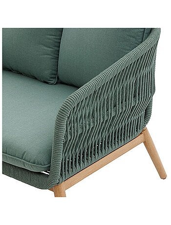 Fauteuil de salon de jardin en acier effet bois et mailles ORISSA