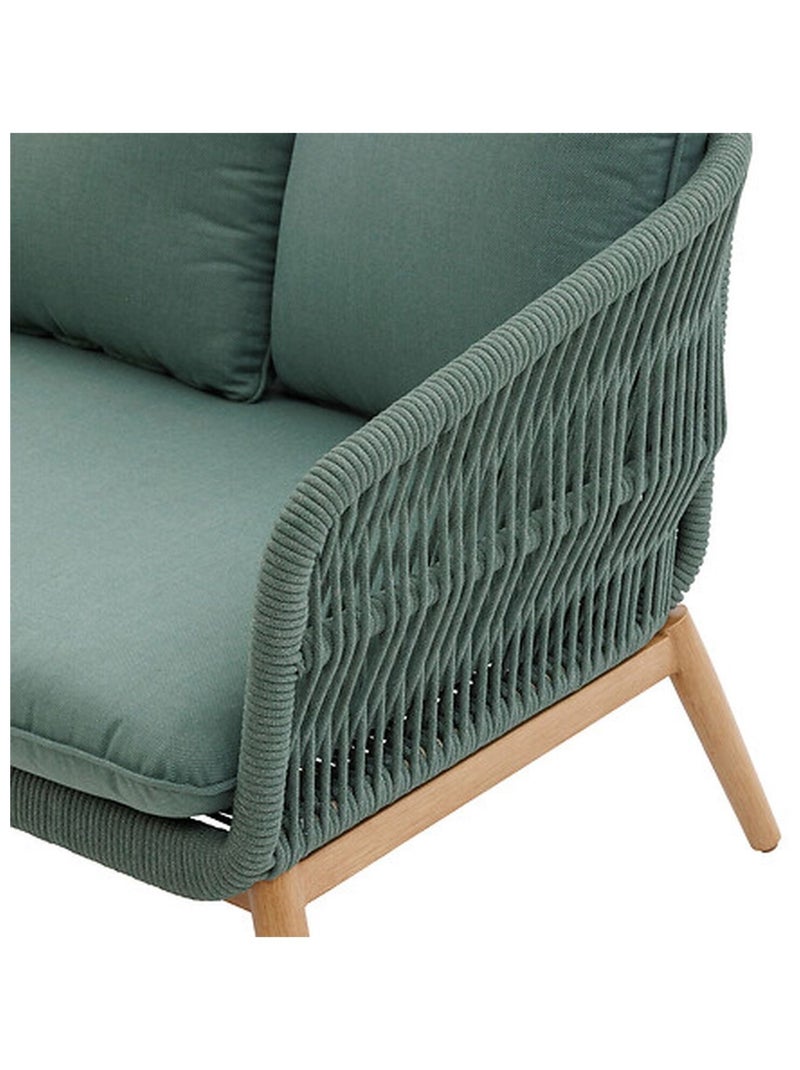 Fauteuil de salon de jardin en acier effet bois et mailles ORISSA Vert - Kiabi