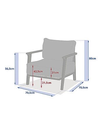 Fauteuil de salon de jardin en aluminium PULPY