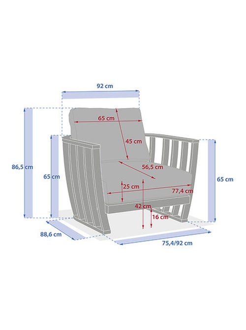 Fauteuil de salon de jardin en bois LEMINDO - Kiabi