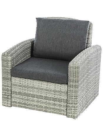 Fauteuil de salon de jardin en résine tressée Polynesia