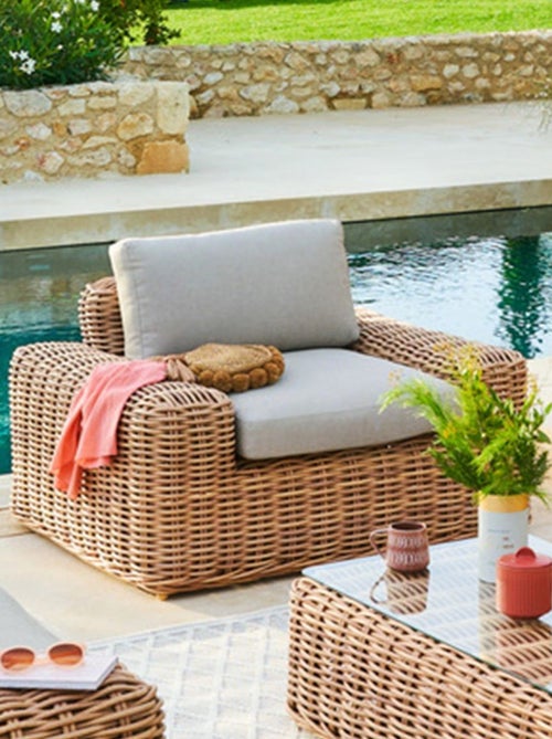 Fauteuil de salon de jardin en résine tressée Savinia - Kiabi