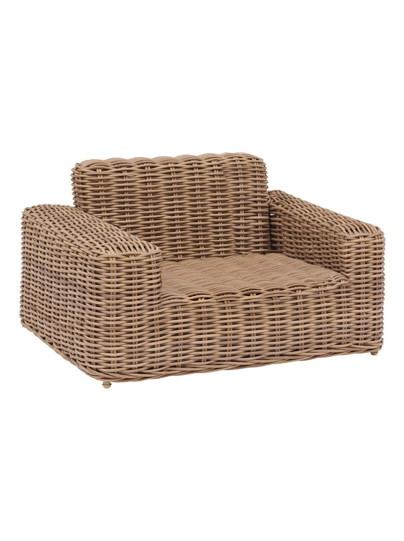 Fauteuil de salon de jardin en résine tressée Savinia Marron - Kiabi