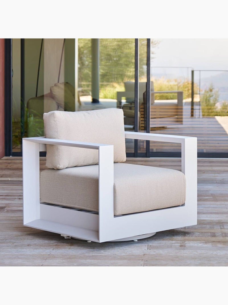 Fauteuil de salon de jardin rotatif ALLURE Beige - Kiabi