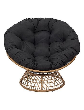Fauteuil d'extérieur avec coussin noir