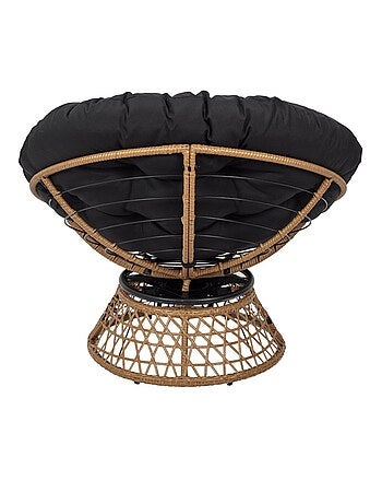 Fauteuil d'extérieur avec coussin noir