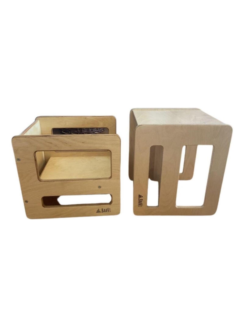 Fauteuil en bois 2 en 1 pour enfant Beige - Kiabi