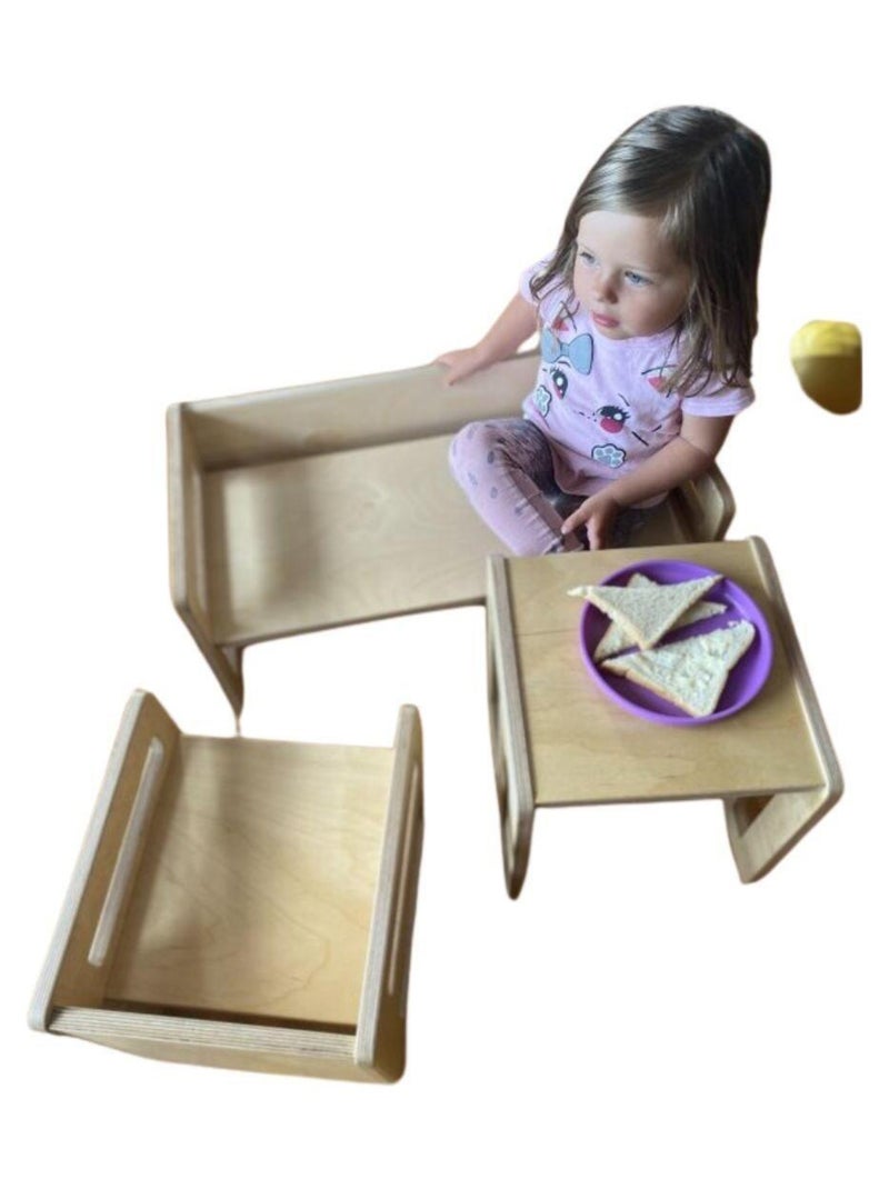 Fauteuil en bois 2 en 1 pour enfant Beige - Kiabi