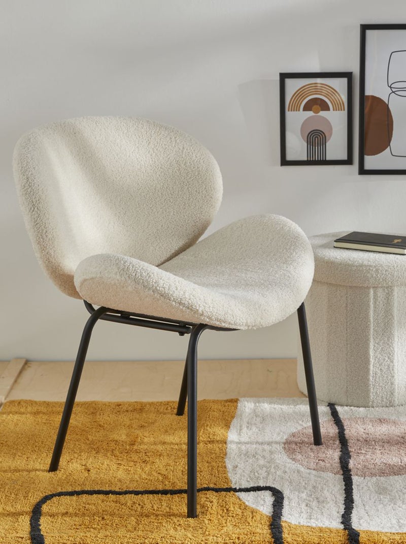 Fauteuil en maille bouclette blanc - Kiabi