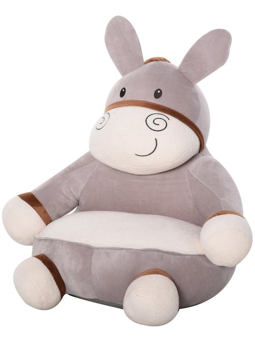 Fauteuil enfant âne revêtement velours gris crème - Kiabi
