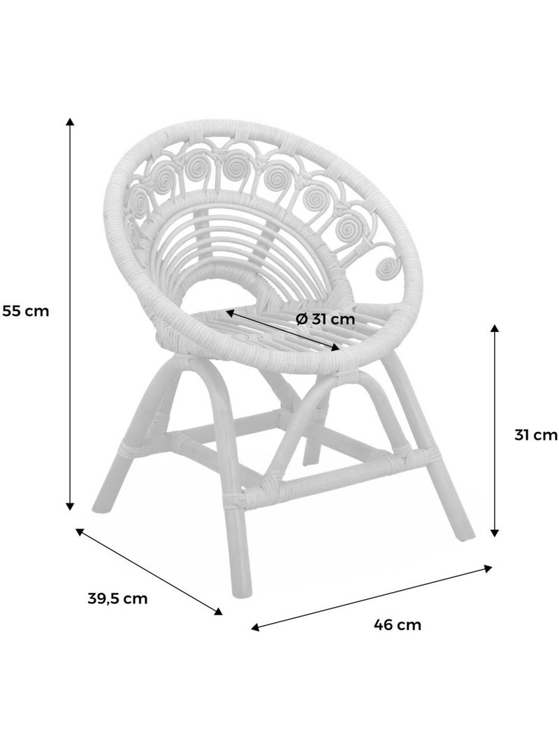 Fauteuil enfant bohème rotin alice Beige naturel - Kiabi