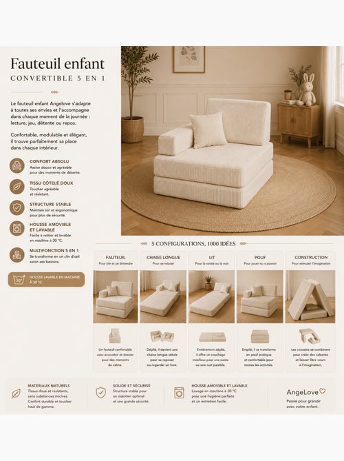 Fauteuil enfant convertible en couchage d’appoint - Kiabi