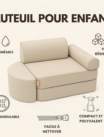 Fauteuil Enfant Convertible extérieur Chauffeuse - Taupe