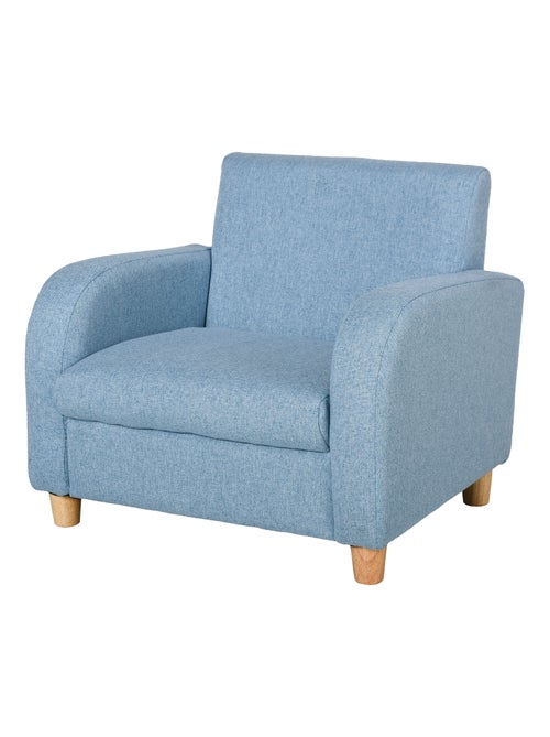 Fauteuil enfant design scandinave grand confort lin bleu - Kiabi