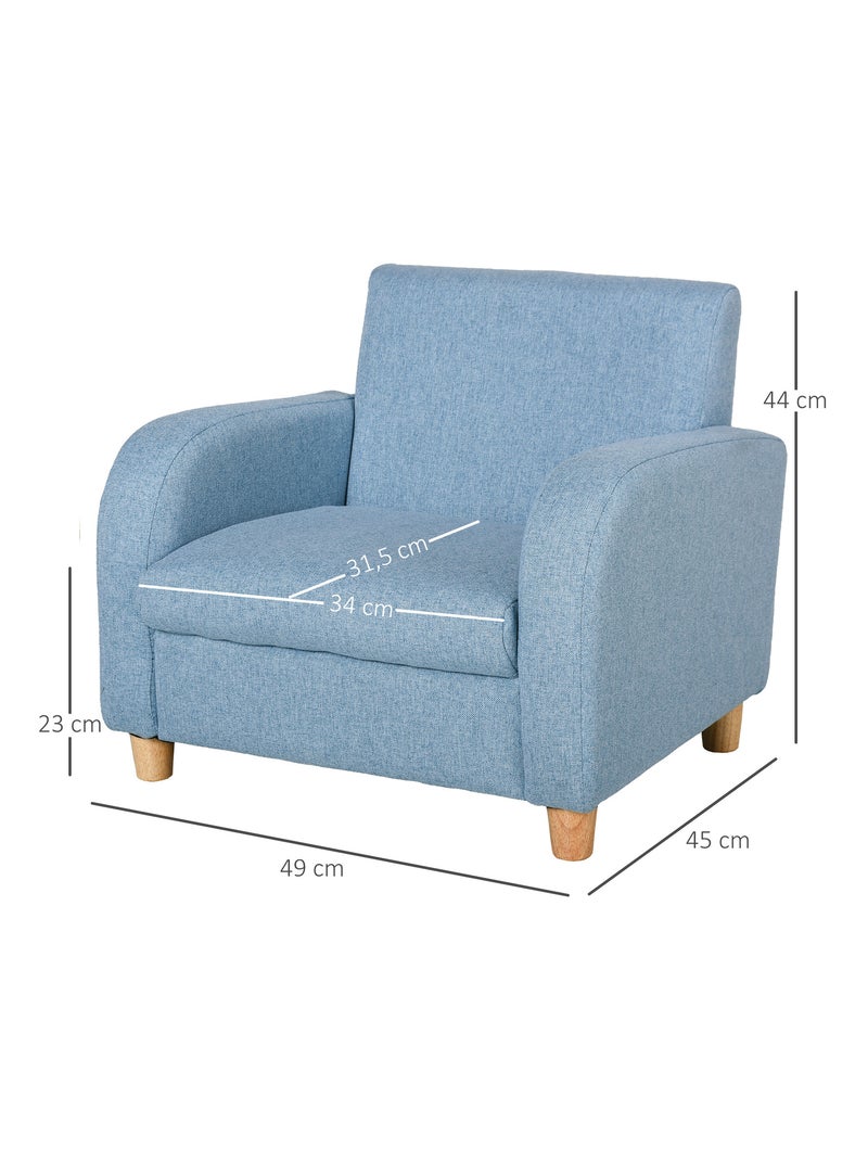 Fauteuil enfant design scandinave grand confort lin bleu Bleu Bleu - Kiabi