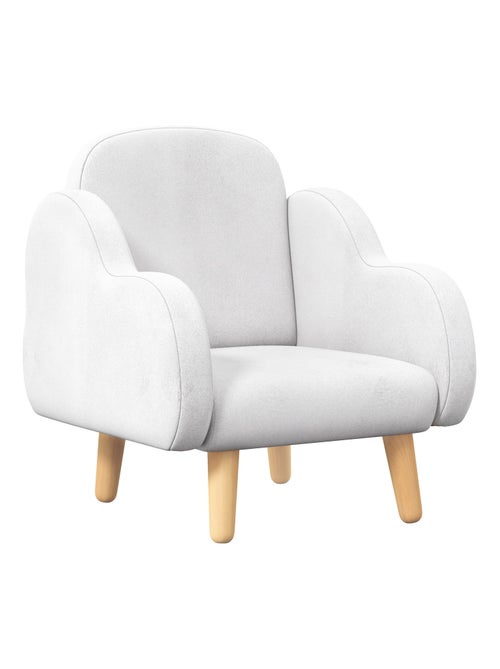 Fauteuil enfant design scandinave nuage tissu polaire blanc - Kiabi