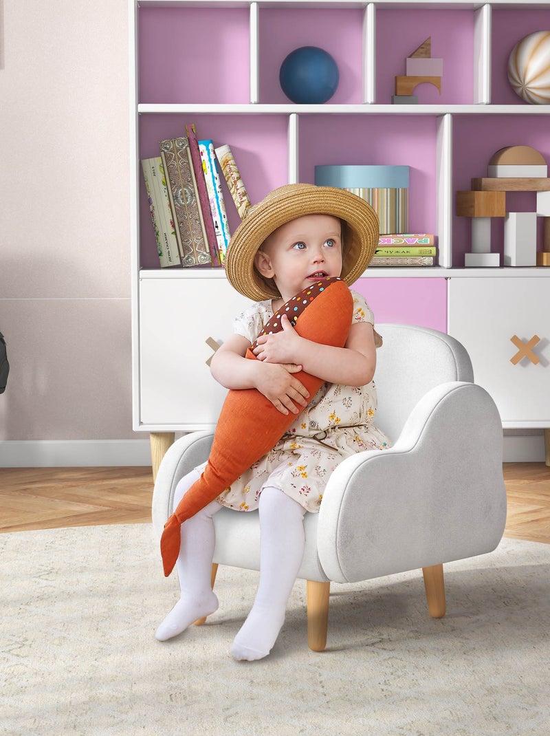 Fauteuil enfant design scandinave nuage tissu polaire blanc Blanc Blanc - Kiabi