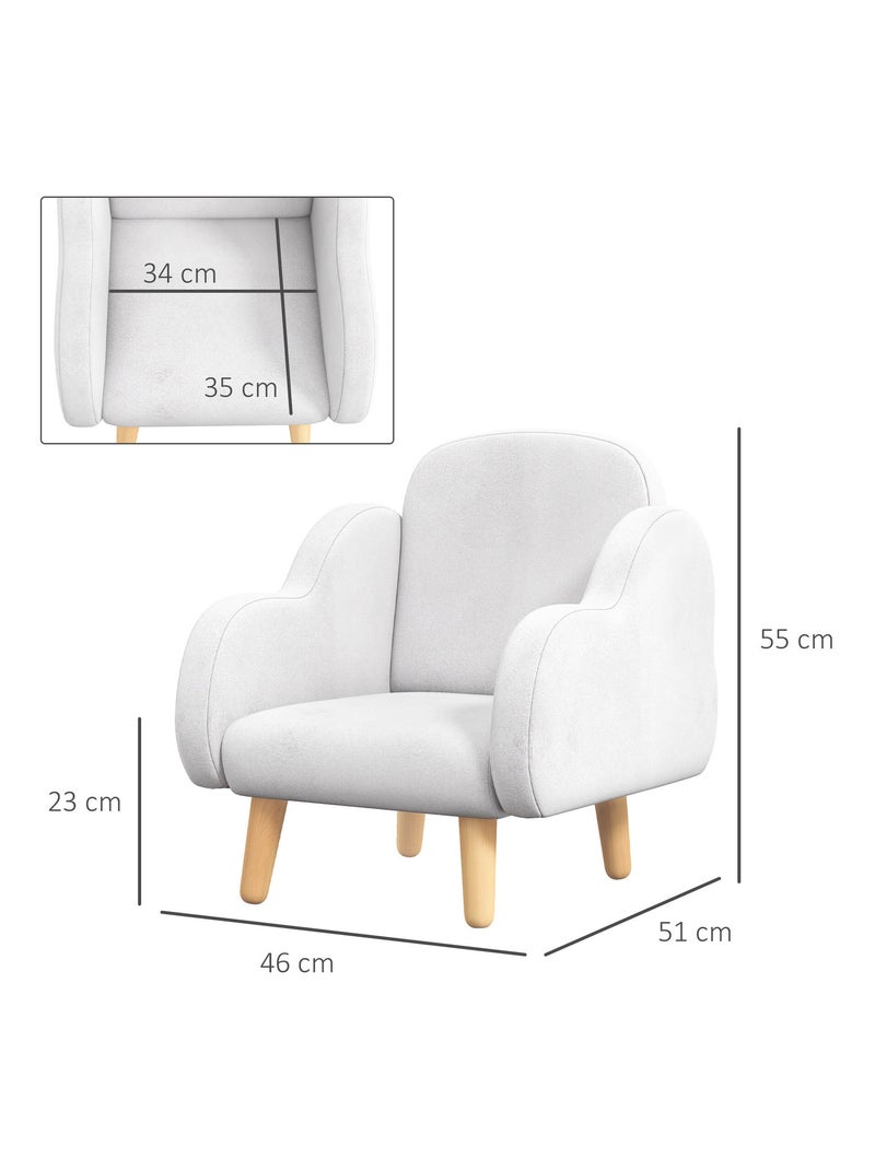 Fauteuil enfant design scandinave nuage tissu polaire blanc Blanc Blanc - Kiabi