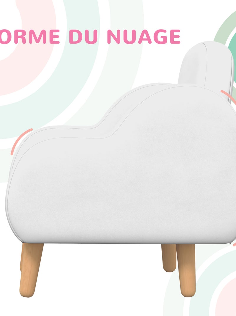 Fauteuil enfant design scandinave nuage tissu polaire blanc Blanc Blanc - Kiabi