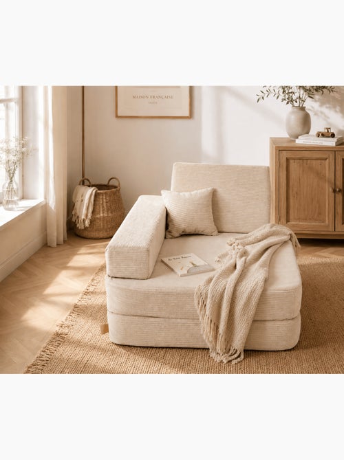 Fauteuil enfant design velours côtelé moderne - Kiabi