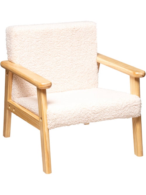Fauteuil enfant en bouclette piètement pin BASILE - Kiabi