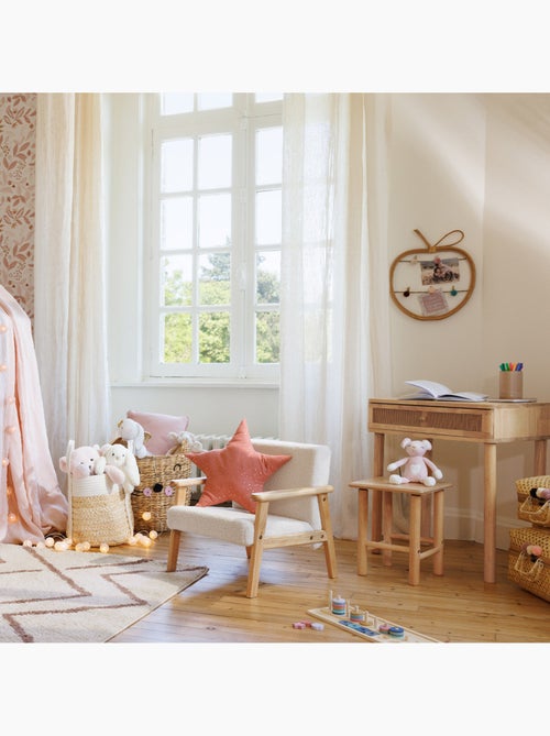 Fauteuil enfant en bouclette piètement pin BASILE - Kiabi