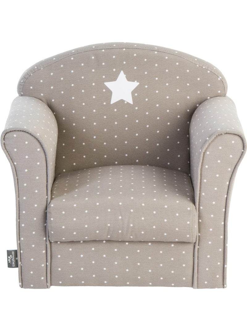 Fauteuil enfant en coton motifs étoiles CLUB Beige - Kiabi