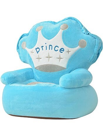 Fauteuil enfant en peluche brodé prince bleu vidaxl