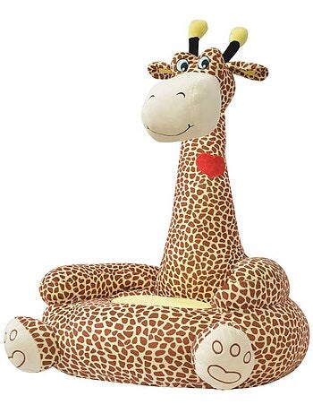 Fauteuil enfant en peluche forme girafe marron vidaxl