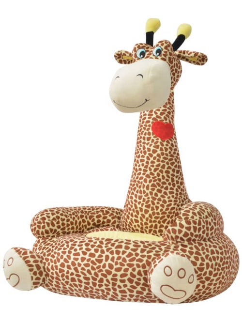 Fauteuil enfant en peluche forme girafe marron vidaxl - Kiabi