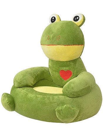 Fauteuil enfant en peluche forme grenouille verte vidaxl