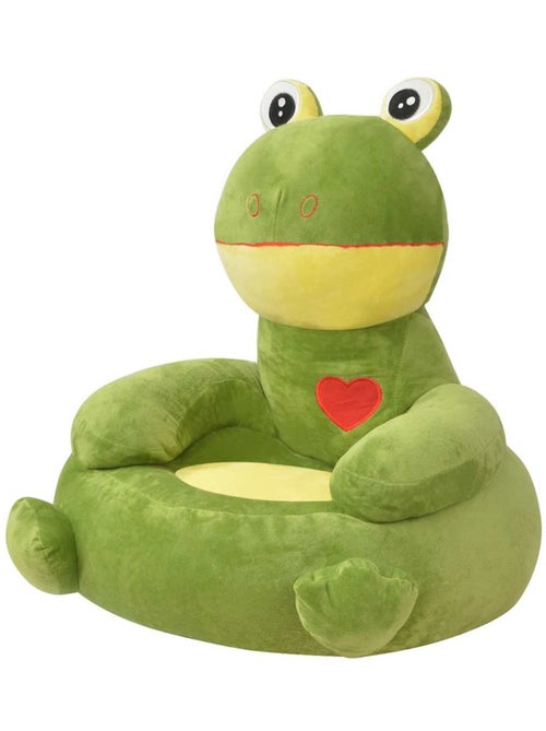 Fauteuil enfant en peluche forme grenouille verte vidaxl - Kiabi