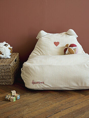 Fauteuil enfant en velours avec oreilles de félin