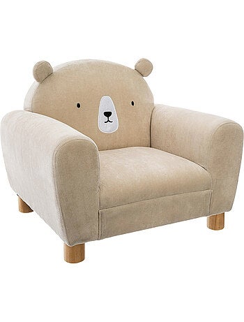 Fauteuil enfant forme animal en velours côtelé BALO