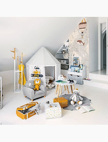 Fauteuil enfant forme animal en velours côtelé BALO