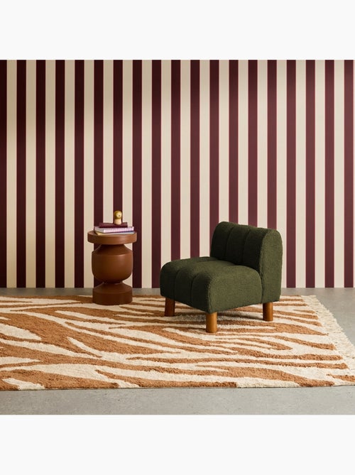 Fauteuil enfant pieds arrondis bois d'hévéa et bouclette Angel Kids - Kiabi